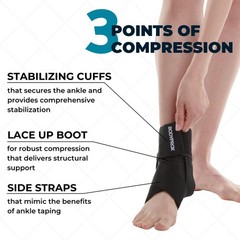 Lace Up Ankle Support Brace Stabilizer for Sprained Ankle Medium Unisex