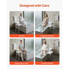 Uimoso Adjustable Tub Transfer Bench with Armrest and Backrest, Supports 400lbs