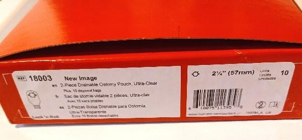 1 Box (10) Hollister 18003 2-Pc. Drainable Pouches 2-1/4″ Flange 2031 NIB