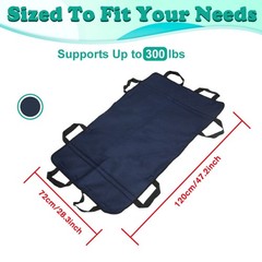 Washable Reusable Patient Transfer Bed Pad w/Reinforced Handles for Caregivers