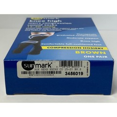Sunmark Knee High Compression Socks Men’s Casual 15-20 mmHg Small Brown