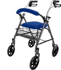 Universal Soft Rollator Walker Seat and Backrest Blue Covers Stretchable Fabric
