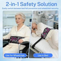 Restraint Strap for Bed and Wheelchair, Adjustable Anti-Fall Safety Strap, Wh…