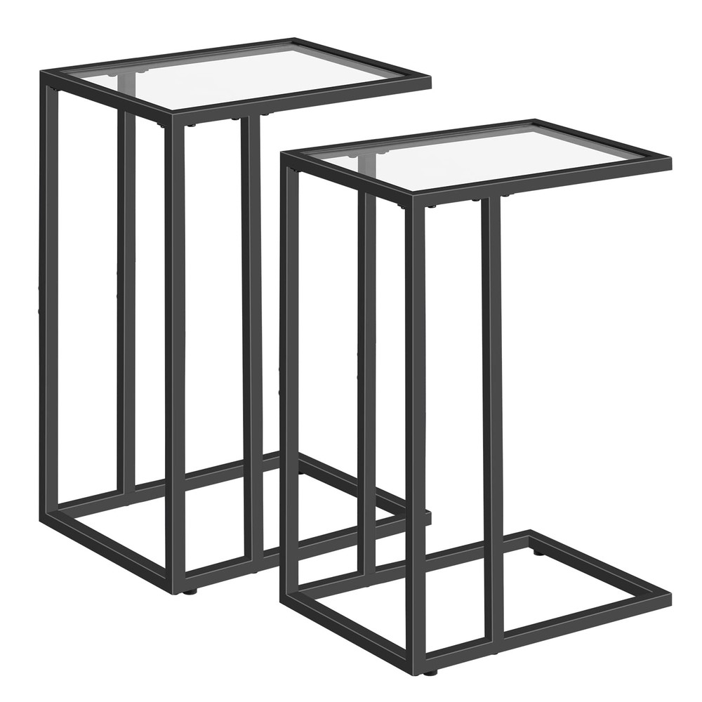 Hoobro C Shaped End Table Set Of 2 Side Table For Sofa Couch Table For Small
