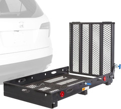 48″ X 28″ Steel Scooter Wheelchair Carrier W/60 Ramp, 500 Lb. Cap, Folding, Hitc