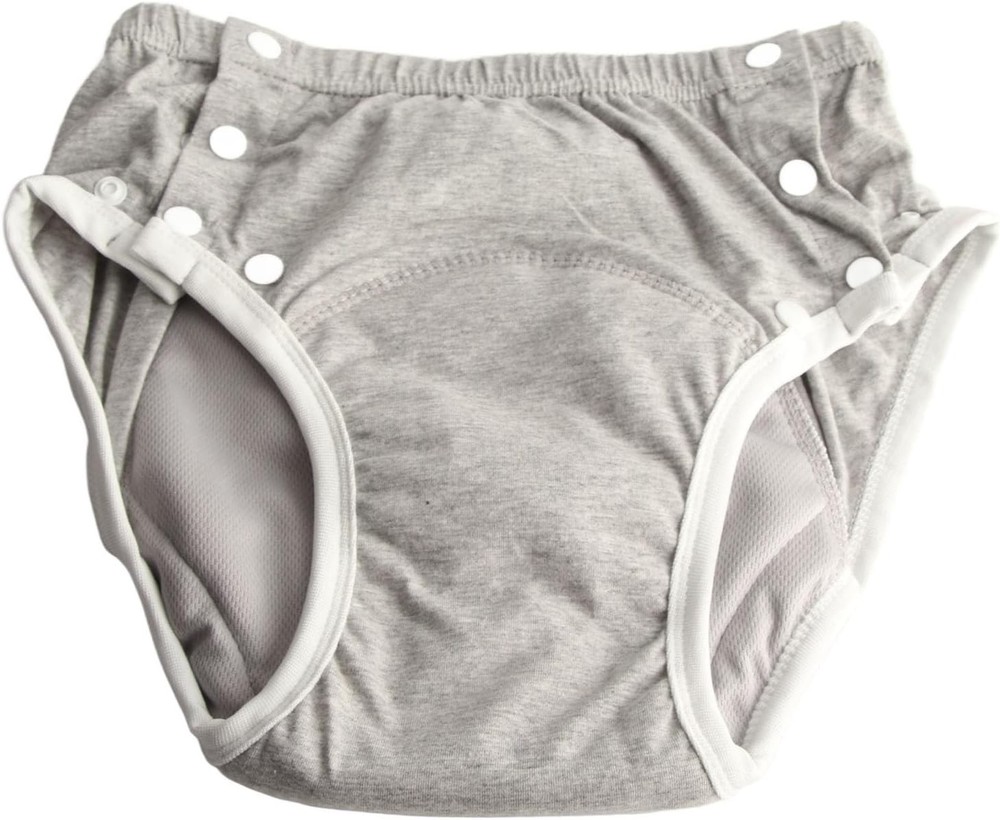 Reusable Adult Cloth Diaper Washable Leakproof Nappy Diapers Elderly-Grey-M