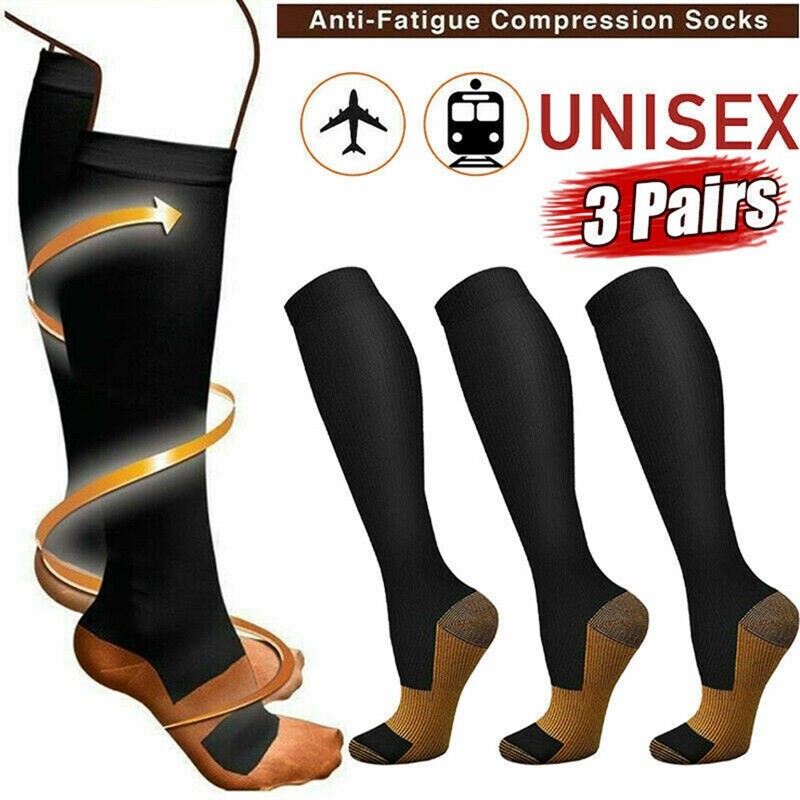 Knee High Compression Stockings, Firm Support 30-40 mmHg Medical Socks Women Men