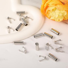 10 Sets Alloy Aglet Shoelace Tips Cylindrical Lace End Hoodie String Caps