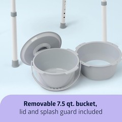 3-in-1 Commode Toilet Seat Adjustable Height Folding Steel Frame Bedside Aid New