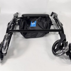 Medline Basic Rollator Walker 4 Wheel Aluminum Folding Black MDS86830EBL