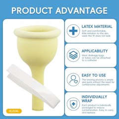 30 PCS Male External Catheter with Fixer Rubber,Latex Condom Material Individual