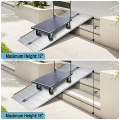 6ft 72″ long Single Fold Portable Wheelchair Scooter Ramp w/Carry Handle