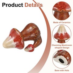 2Pcs Toilet Bolt Covers Mushroom Decor Covers 3.15″x2.36″x4.41″ Red