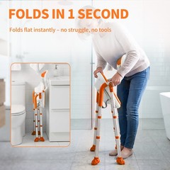Foldable Shower Chair for Inside Shower Non-Slip Portable Shower Seat, Orange