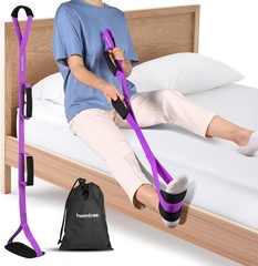 39“ Long Leg Lifter Strap with Padded Handgrips and Feet Loop,Rigid Leg Lift…