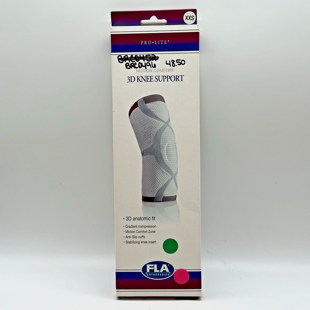 FLA Orthopedics ProLite Motion Comfort 3D Knee Support White XX Small Anti Slip