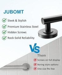 Shower Grab Bar Set, ADA Compliance Stainless Steel Handicap Grab Matte Black