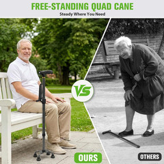 Walking Cane with LED Light for Women Men,Adjustable Folding Walking Canes for S