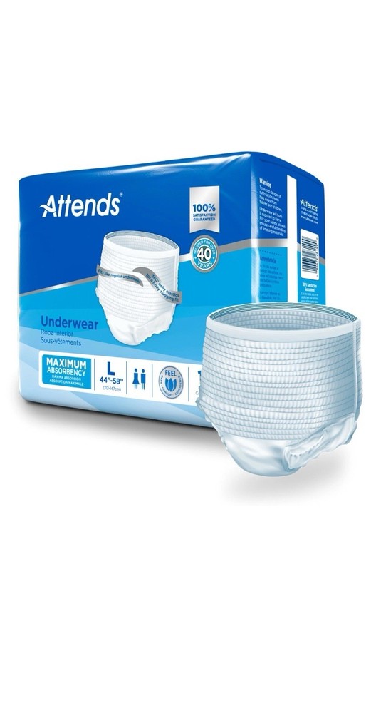 Attends Disposable Underwear Large AP0730 Heavy 72 Ct