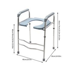 25.2-29.13in Raised Toilet Seat Riser w/ Arms For Elderly Handicap Bathroom USA