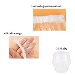 1PCS Clear Adult Waterproof TPU Incontinence Pants Reusable Plastic Diaper Cover