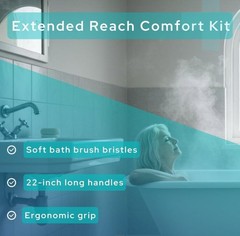 Extended Reach Kit for Limited Mobility – Long Handle Bath Brush & Blue