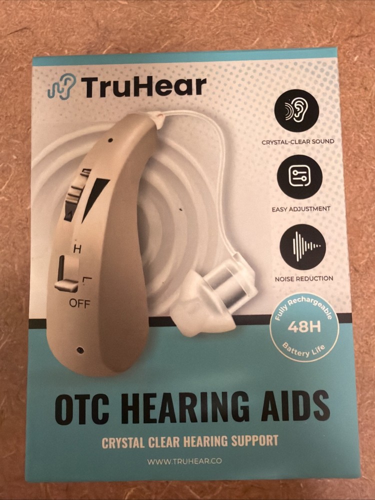 TruHear OTC Hearing Aids Crystal Clear Hearing Support Fully Rechargeable 48H