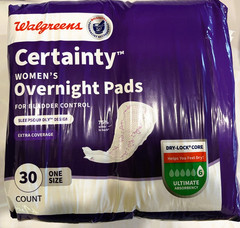 💚Walgreens Certainty Women’s Overnight & Ultimate Bladder Control Pads – 3 pack
