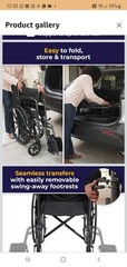 Drive Medical Folding Transport Wheelchair Full Arm Removable SwingAway Footrest