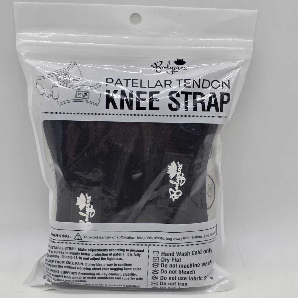Bodyprox Adjustable Patellar Tendon Knee Strap Black Support 2 Pack Sealed