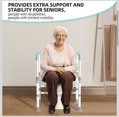Toilet Safety Rails – Adjustable and Sturdy Handles (up to 400lbs.) NIB