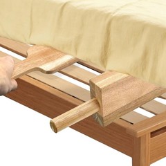 Mattress Lifter & Bed Maker Tool Set, Acacia Wood 2-Piece Lifting Tool .