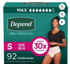 Women Small Depend Fresh Protection Underwear 92 count Size 00- 8 SWC