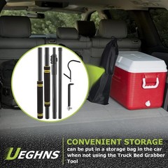 Truck Cargo Grabber, Telescoping Pickup Truck Bed Retriever Tool Black Steel Tub