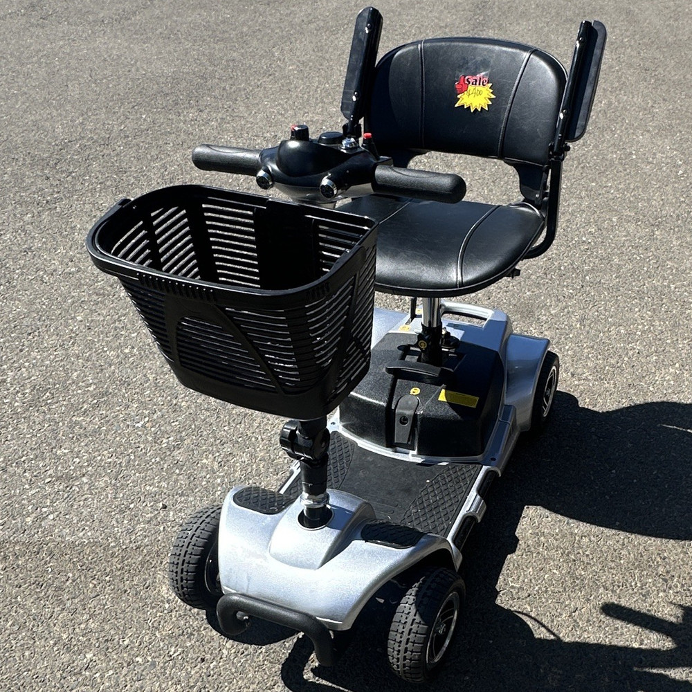 4-Wheel Mobility Scooter with Storage Compartment, Silver/Black