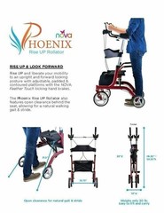 NOVA PHOENIX RISE UP Rollator Walker UPRIGHT STANDING Walker Padded Armres