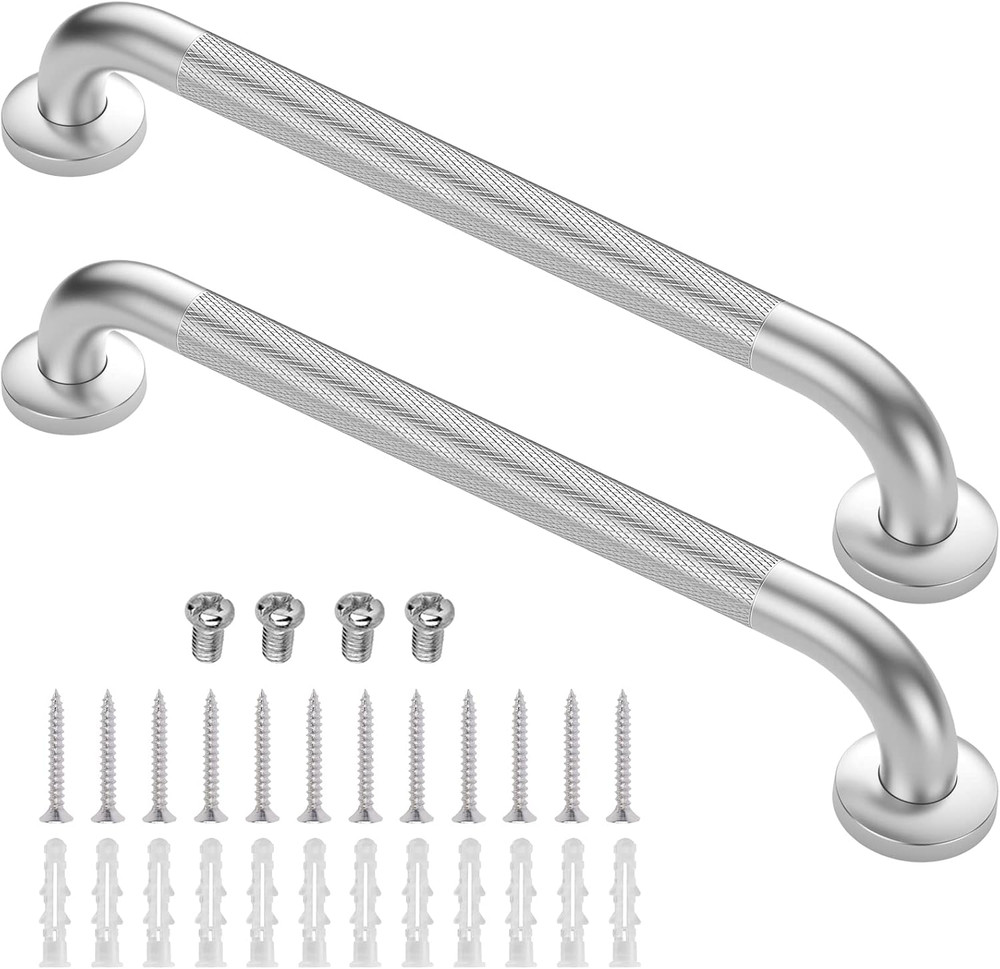 24″ Stainless Steel Grab Bars – 2 Pack Anti-Slip Shower Handles for Safety