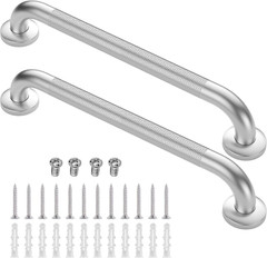 24″ Stainless Steel Grab Bars – 2 Pack Anti-Slip Shower Handles for Safety