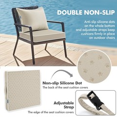 MIULEE Beige Outdoor Seat Cushion 24×24 Inch 24 x 24 x 4 Inch,