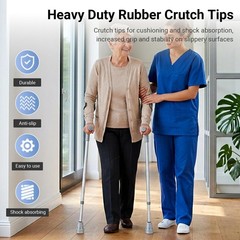Crutch Tips 7/8 Inch Upgrade Heavy Duty Rubber 4PCS, Grey-4 Pcs