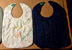 NEW Adult Bib/Clothing Protector double thick seafoam Quilted Reversible 19 x13