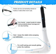 Mattress Lifter Tool, Ergonomic Under Mattress Wedge Elevator for Changing Sh…