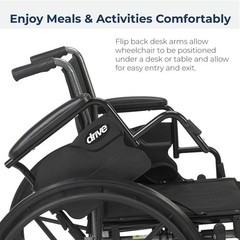 Drive Cruiser III Lightweight Manual Wheelchair – Removable Desk Arms, Footrests