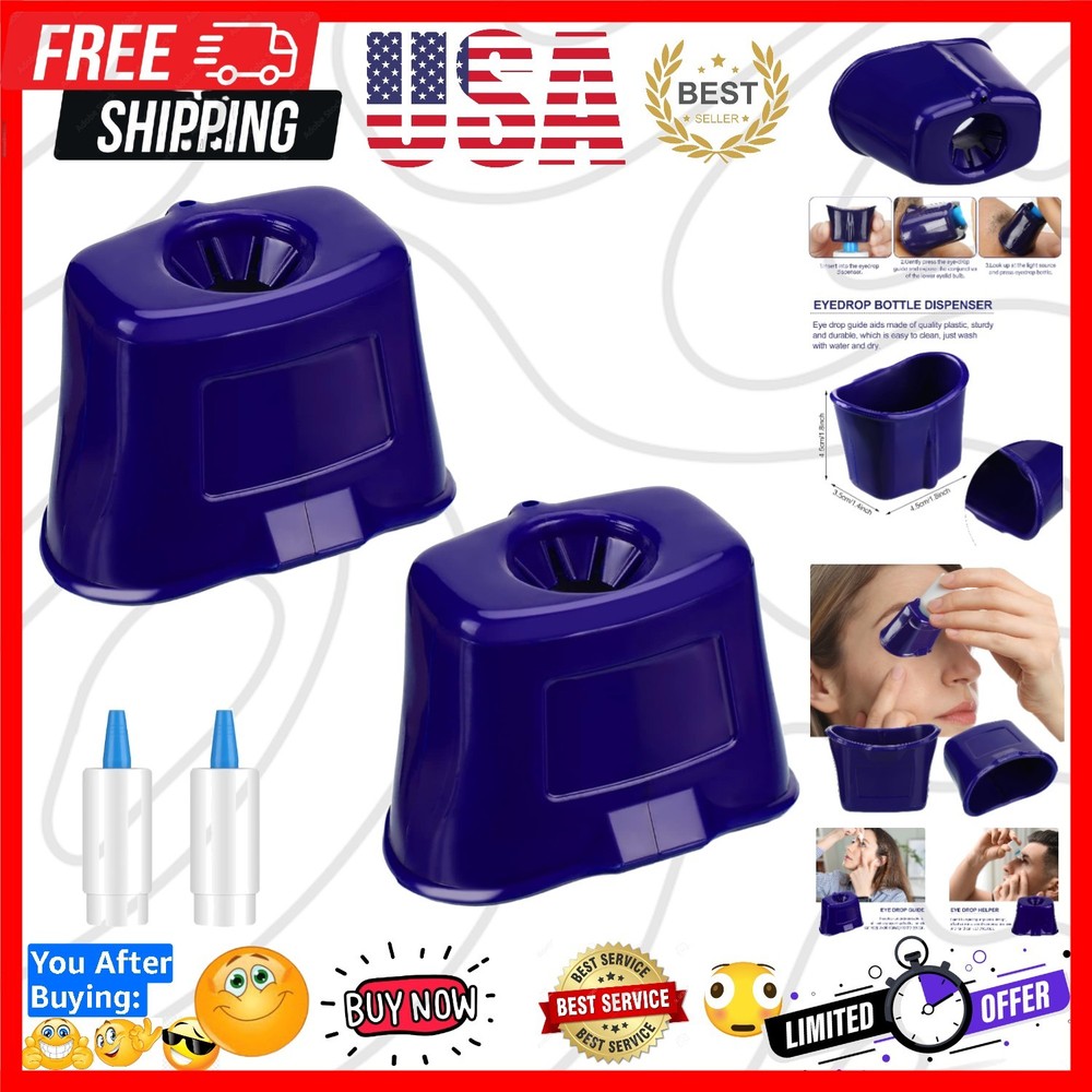 2 Pcs Eye Drop Guide Dispenser Portable Reusable Eye Dropper Tool for Elderly…