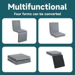 3-In-1 Recliner Seat Cushion with Lumbar Support Pillow & Footrest, Multi-Functi
