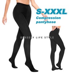 Close Toe Thigh High Compression Socks Pantyhose Butt Lift Women Wide Calf Socks