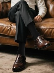 Men’s Premium Soft Combed Cotton Trouser Dress Socks Seamless Toe 10-13 Black