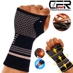 Copper Wrist Support Brace Compression Sleeve Arthritis Carpal Tunnel Hand Wrap
