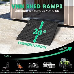 VNN 36″ x 24″ Shed Ramp for Riding Mower 750LB Anti-Slip Punch Plate Ramp Alloy