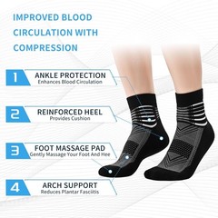 Compression Ankle Support Socks Cushioned Athletic Men Women 2 3 6 Pairs